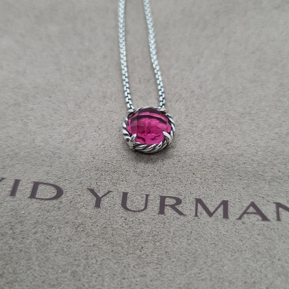 David Yurman Pink turmaline Necklace with sterling silver - Picture 2 of 6